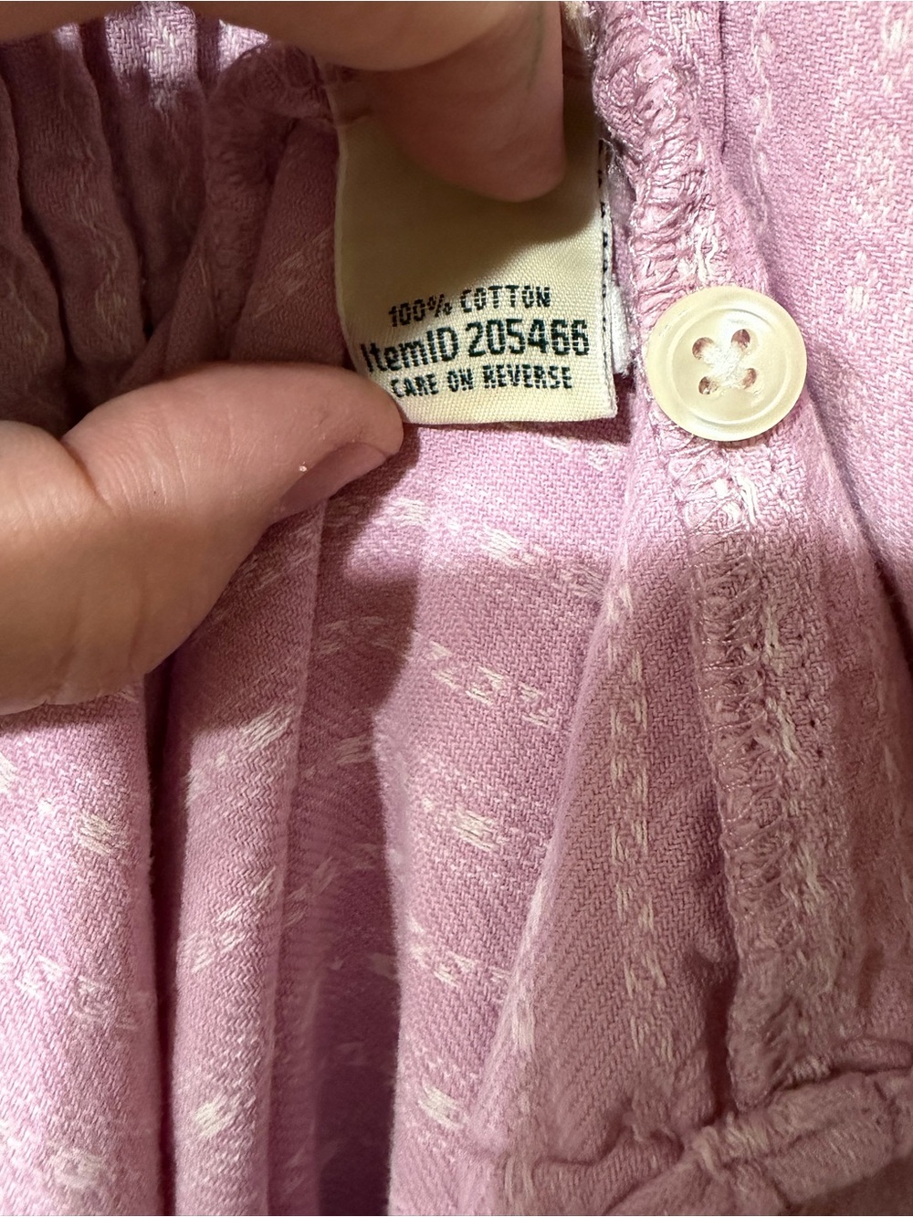 L.L. Bean Light Pink Dobby Striped Pintuck Flannel Nightgown. - Picture 6 of 8